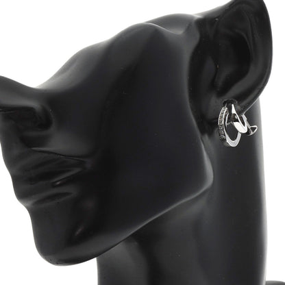 MIKIMOTO Double Hoop Diamond Earring K18 White Gold Ladies [Used]