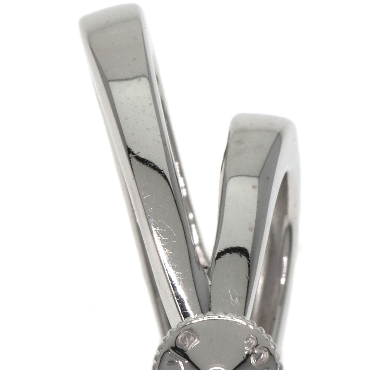 MIKIMOTO Double Hoop Diamond Earring K18 White Gold Ladies [Used]