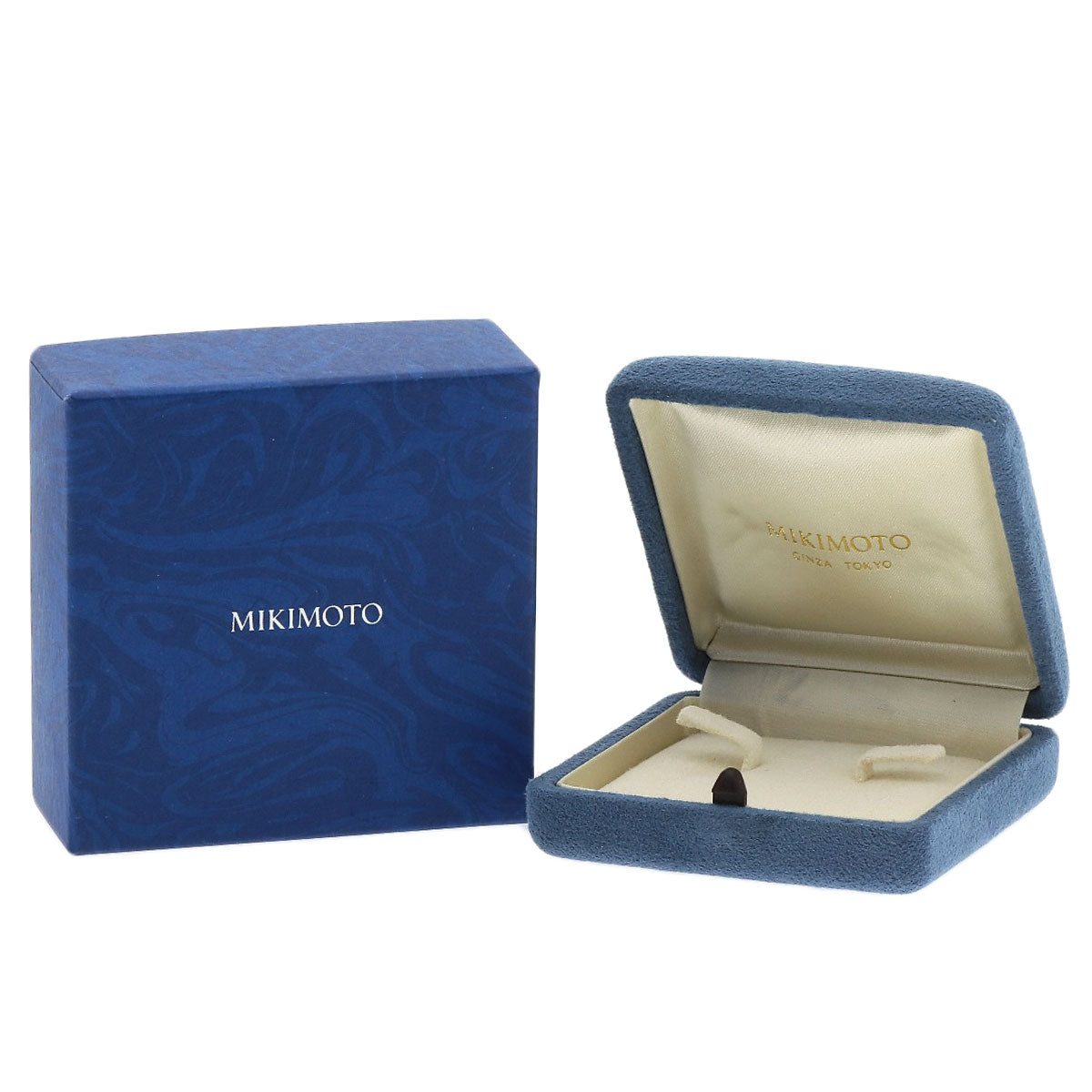 MIKIMOTO Double Hoop Diamond Earring K18 White Gold Ladies [Used]