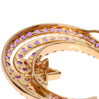 Ponte Vecchio Moon Amethyst Diamond Necklace K18 Pink Gold Ladies [Used]