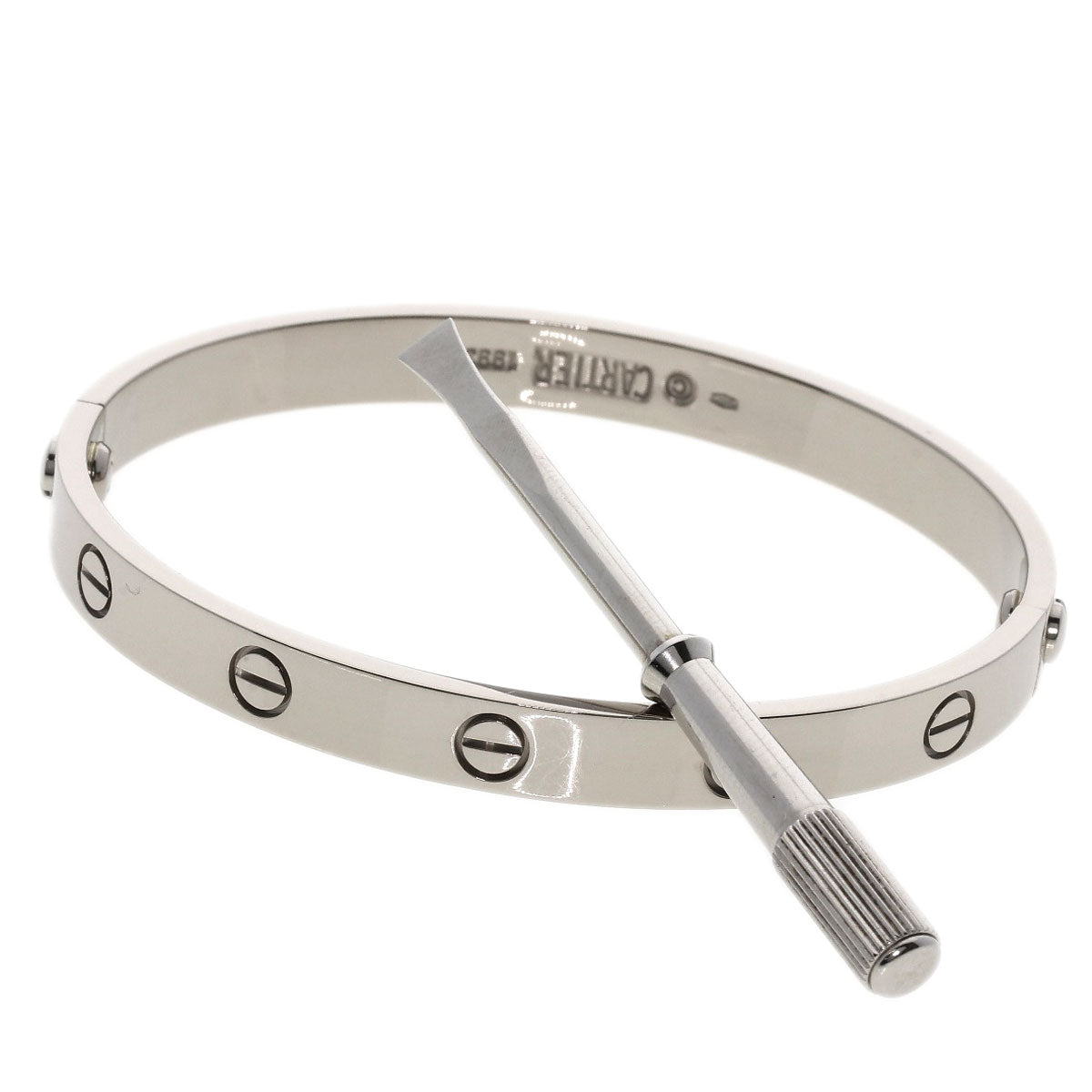 CARTIER LOVE Bracelets with driver # 17 Bracelet K18 White Gold Ladies [Used]