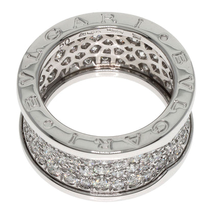BVLGARI B.zero1 Full Pavé Diamond #50 Ring K18 White Gold Ladies [Used]