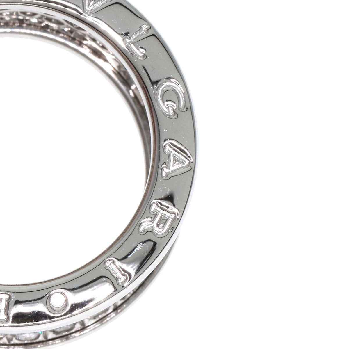 BVLGARI B.zero1 Full Pavé Diamond #50 Ring K18 White Gold Ladies [Used]