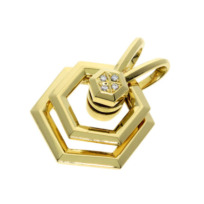 WALTHAM Diamond Pendant top K18 Yellow Gold Ladies [Used]