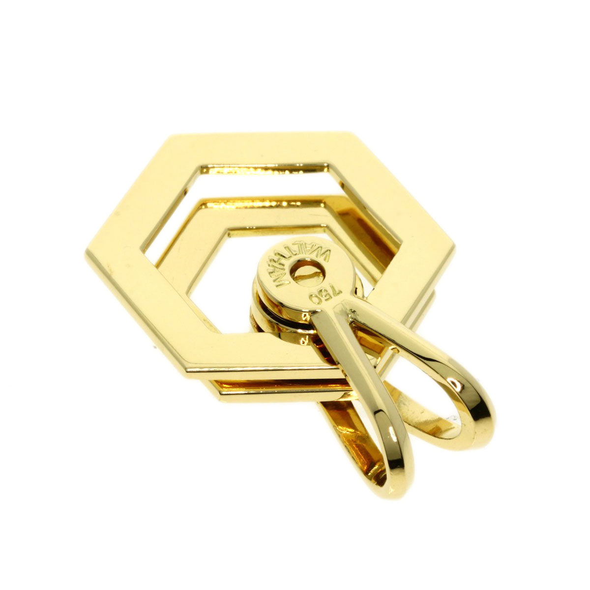 WALTHAM Diamond Pendant top K18 Yellow Gold Ladies [Used]