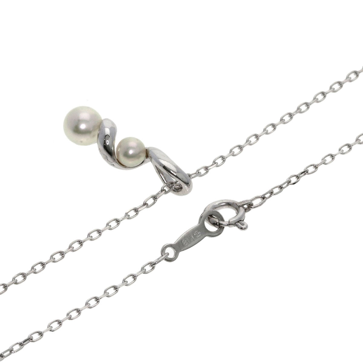 MIKIMOTO Pearl Pearl Necklace K18 White Gold Ladies [Used]