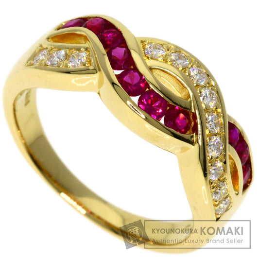 TASAKI Ruby Diamond Ring K18 Yellow Gold Ladies [Used]