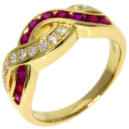 TASAKI Ruby Diamond Ring K18 Yellow Gold Ladies [Used]