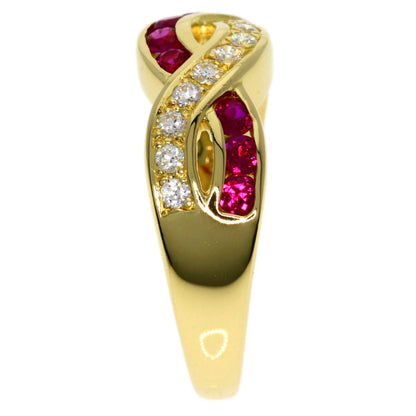 TASAKI Ruby Diamond Ring K18 Yellow Gold Ladies [Used]
