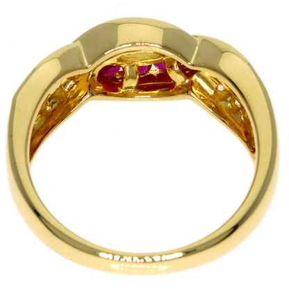 TASAKI Ruby Diamond Ring K18 Yellow Gold Ladies [Used]