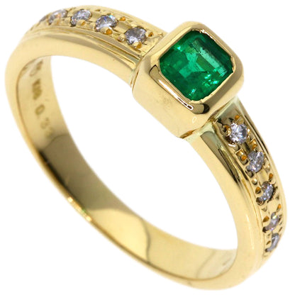 TASAKI   Emerald Diamond Ring  K18 Yellow Gold Ladies  [’†ŒÃ]