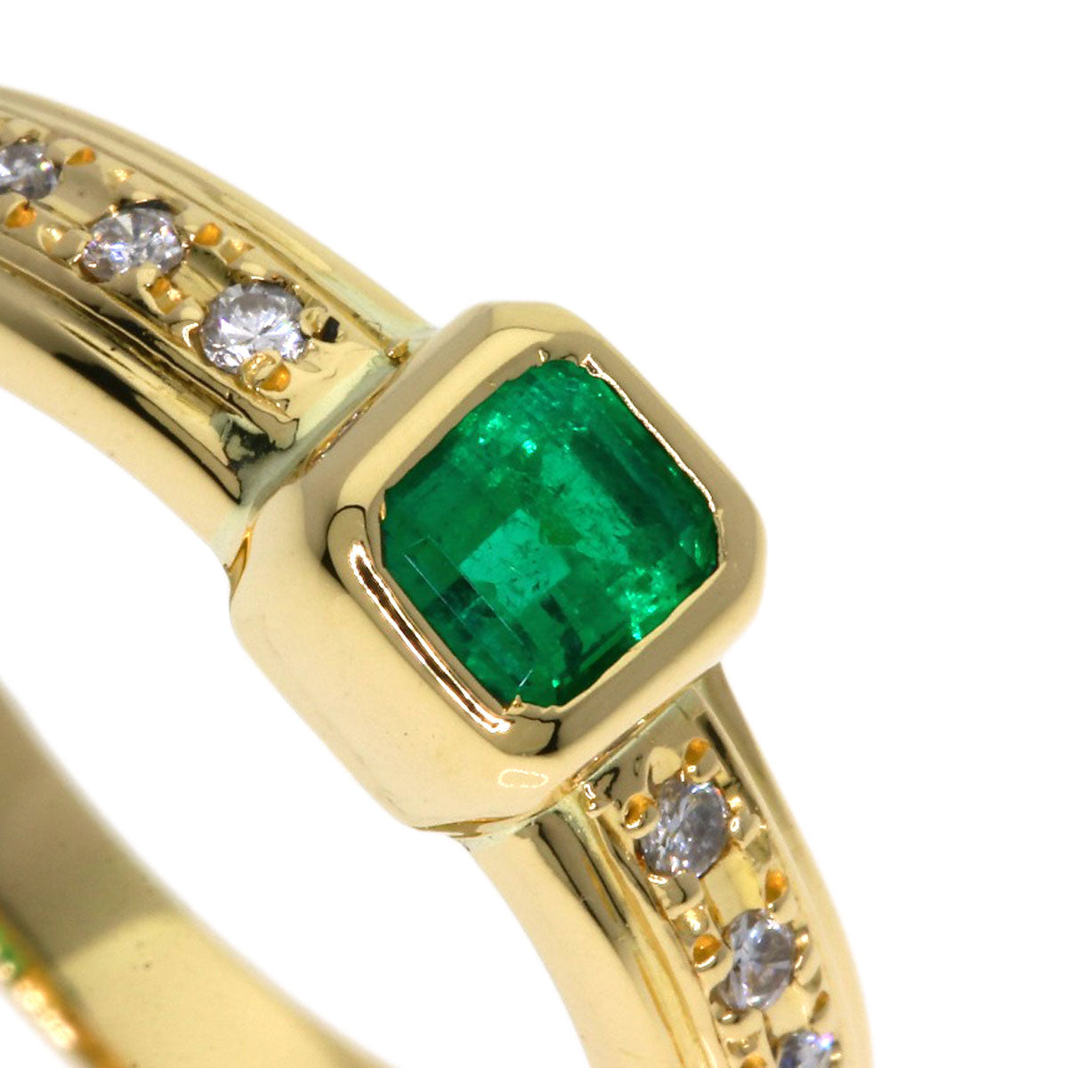 TASAKI   Emerald Diamond Ring  K18 Yellow Gold Ladies  [’†ŒÃ]