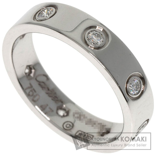 CARTIER Mini love ring full diamond #47 Ring K18 White Gold Ladies [Used]