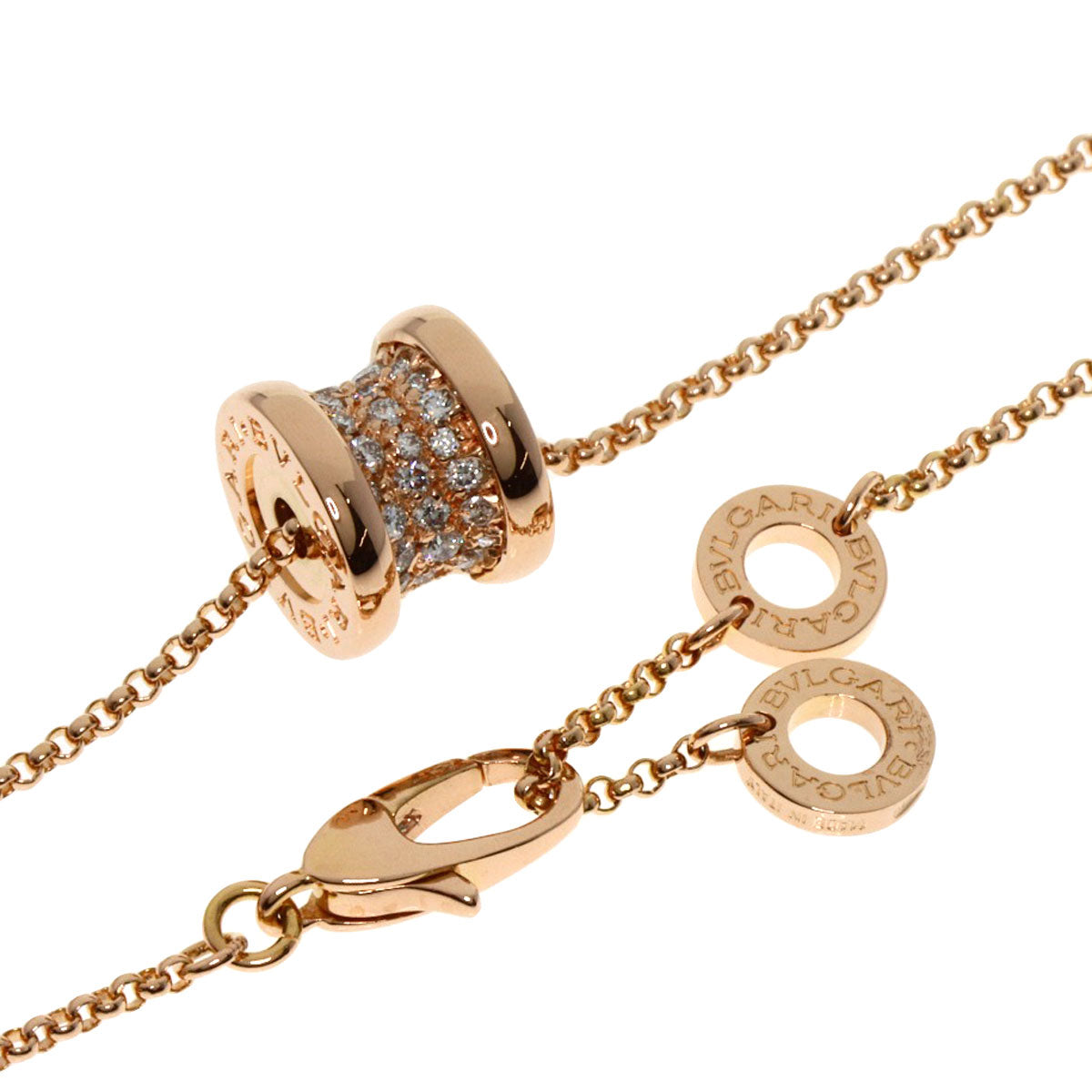 BVLGARI B.zero1 Diamond Necklace K18 Pink Gold Ladies [Used]
