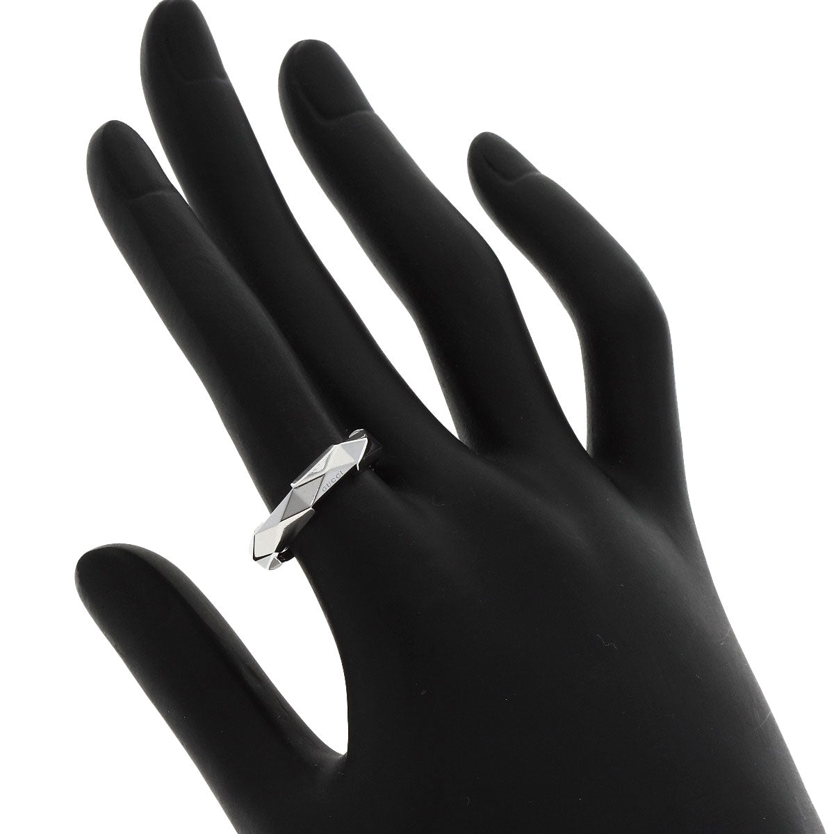 GUCCI Link to Love Studs #14 Ring K18 White Gold Ladies [Used]