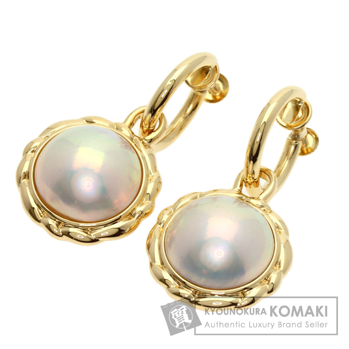 TASAKI Mabe Pearl Pearl Butterfly Earring K18 Yellow Gold Ladies [Used]