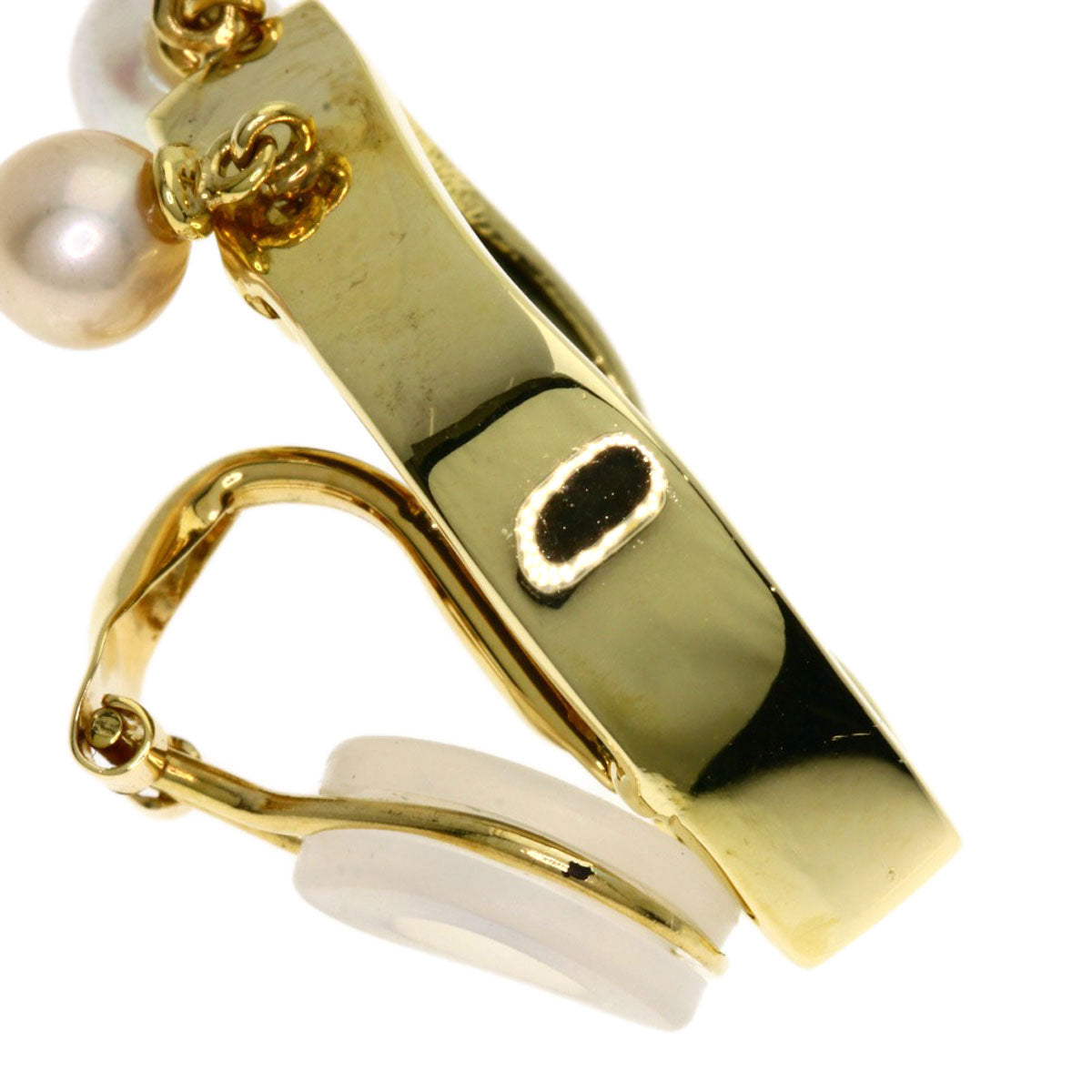 9.236ct Ammolite Pearl Pearl Earring K18 Yellow Gold 11.3g　Ladies