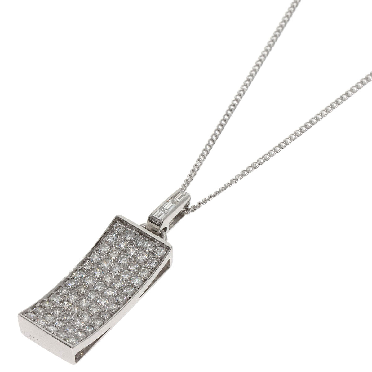 1ct Diamond Necklace Platinum PT900 PT850 6.4g　Ladies