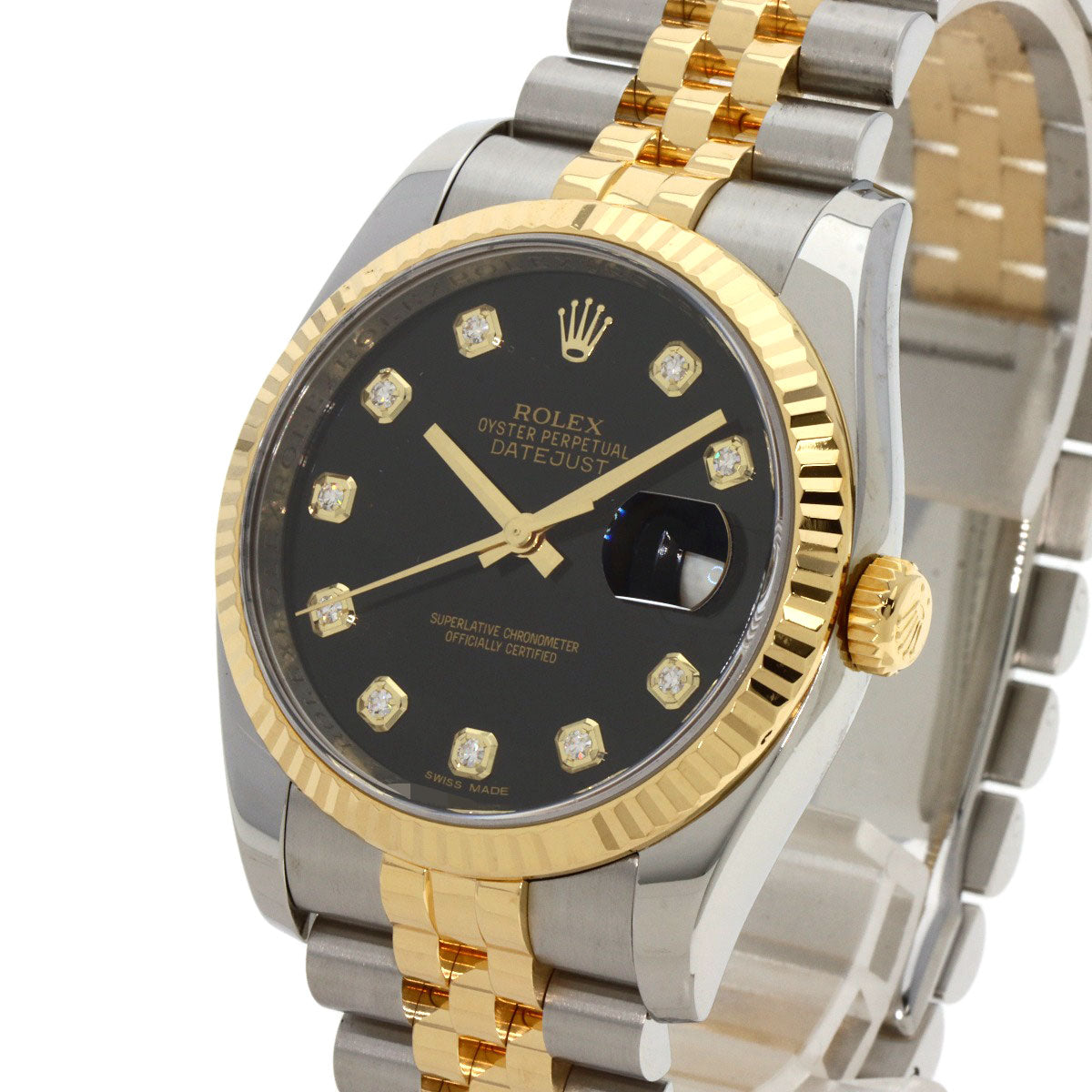 ROLEX DATEJUST 10P Diamond Watches 116233G Stainless Steel/SSxK18YG mens