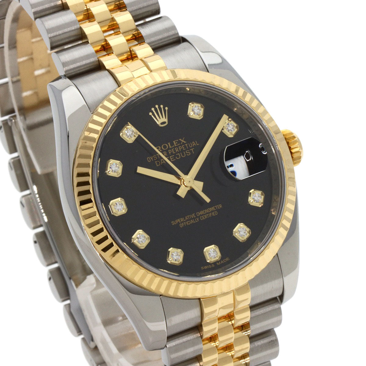 ROLEX DATEJUST 10P Diamond Watches 116233G Stainless Steel/SSxK18YG mens