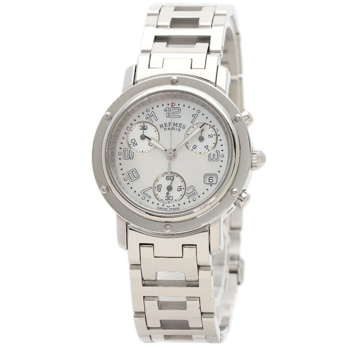 HERMES Clipper Chronograph Watches CL1.310 Stainless Steel/Stainless Steel Ladies