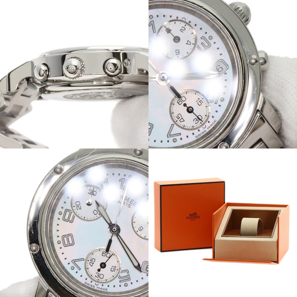 HERMES Clipper Chronograph Watches CL1.310 Stainless Steel/Stainless Steel Ladies