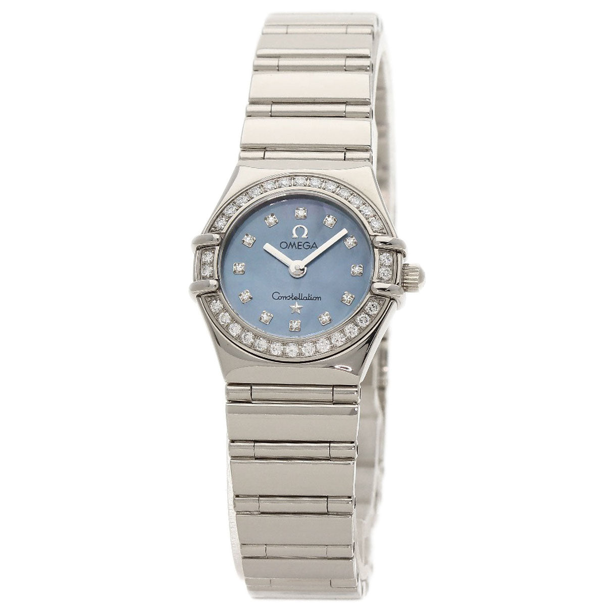 OMEGA Constellation Mini Diamond Blue Shell Watches 1165.77 K18 White Gold/K18 White Gold Ladies