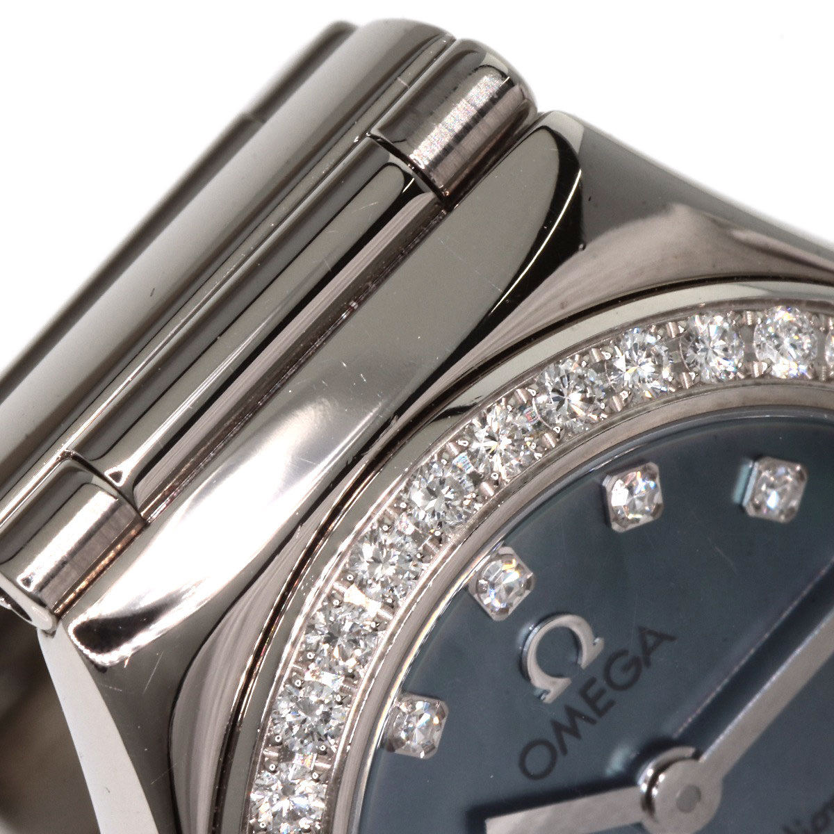 OMEGA Constellation Mini Diamond Blue Shell Watches 1165.77 K18 White Gold/K18 White Gold Ladies