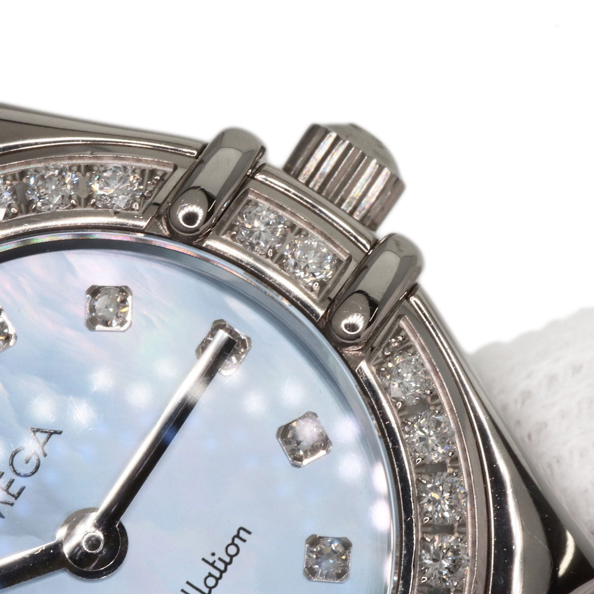 OMEGA Constellation Mini Diamond Blue Shell Watches 1165.77 K18 White Gold/K18 White Gold Ladies