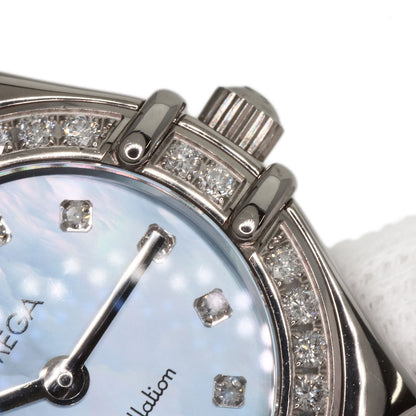 OMEGA Constellation Mini Diamond Blue Shell Watches 1165.77 K18 White Gold/K18 White Gold Ladies