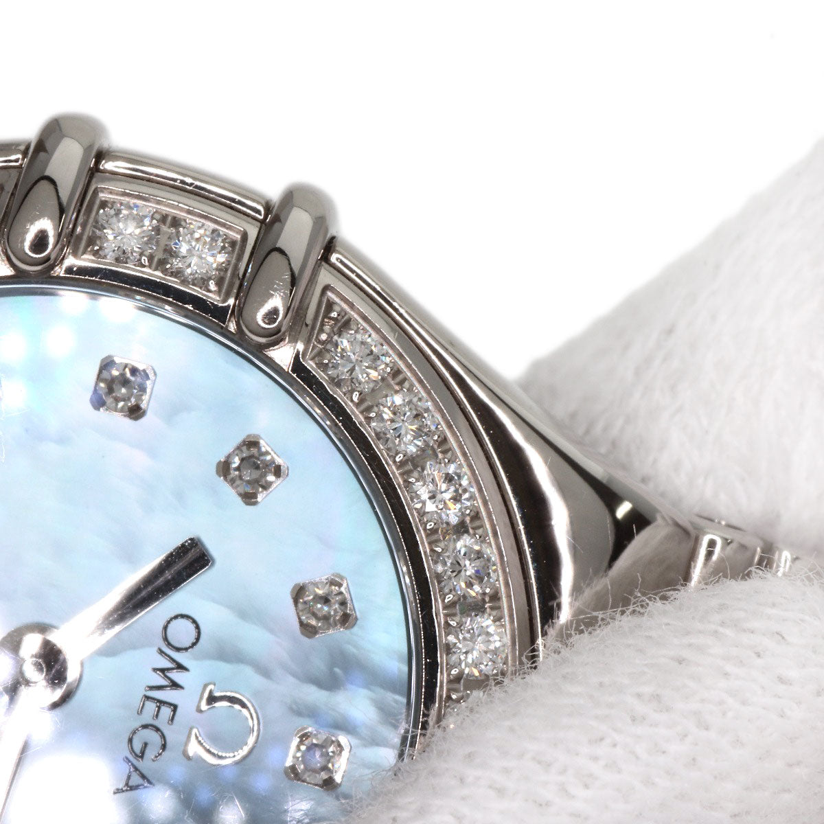 OMEGA Constellation Mini Diamond Blue Shell Watches 1165.77 K18 White Gold/K18 White Gold Ladies