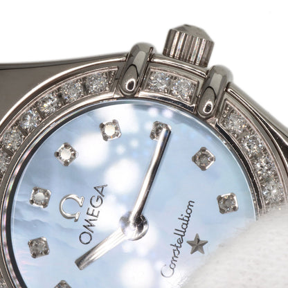 OMEGA Constellation Mini Diamond Blue Shell Watches 1165.77 K18 White Gold/K18 White Gold Ladies