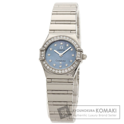 OMEGA Constellation Mini Diamond Blue Shell Watches 1165.77 K18 White Gold/K18 White Gold Ladies