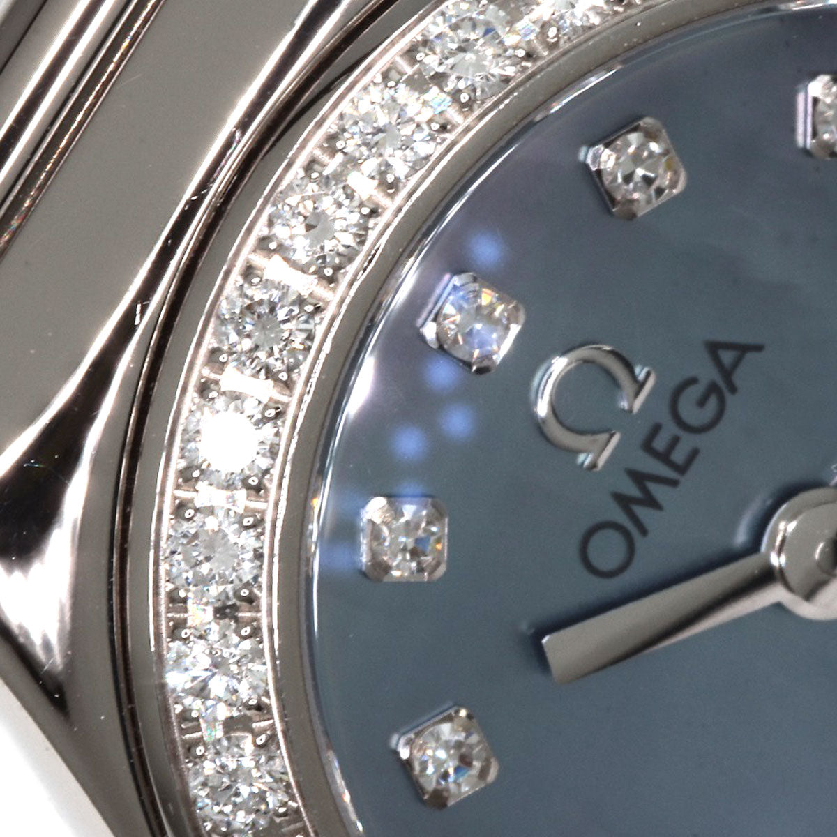 OMEGA Constellation Mini Diamond Blue Shell Watches 1165.77 K18 White Gold/K18 White Gold Ladies