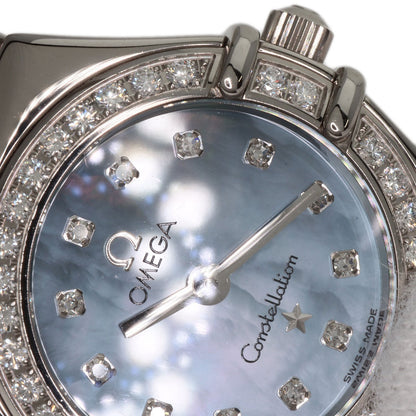 OMEGA Constellation Mini Diamond Blue Shell Watches 1165.77 K18 White Gold/K18 White Gold Ladies