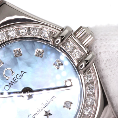 OMEGA Constellation Mini Diamond Blue Shell Watches 1165.77 K18 White Gold/K18 White Gold Ladies