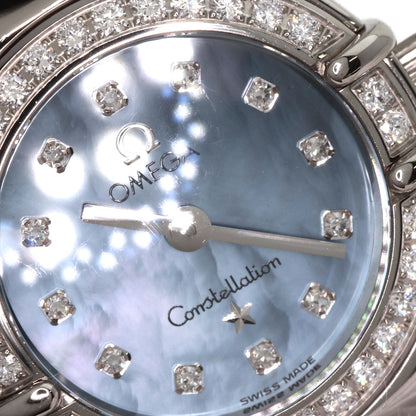 OMEGA Constellation Mini Diamond Blue Shell Watches 1165.77 K18 White Gold/K18 White Gold Ladies