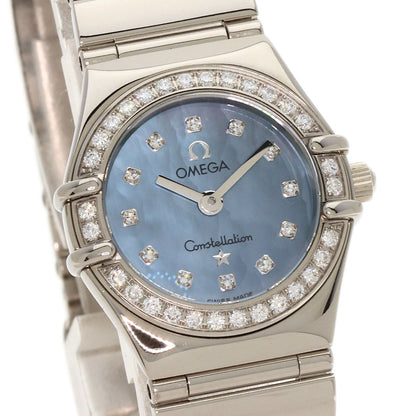 OMEGA Constellation Mini Diamond Blue Shell Watches 1165.77 K18 White Gold/K18 White Gold Ladies