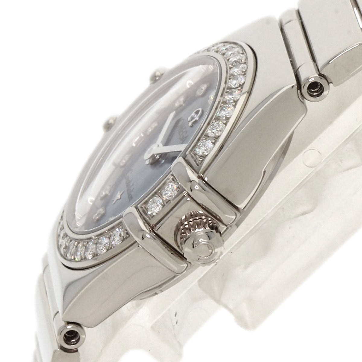 OMEGA Constellation Mini Diamond Blue Shell Watches 1165.77 K18 White Gold/K18 White Gold Ladies