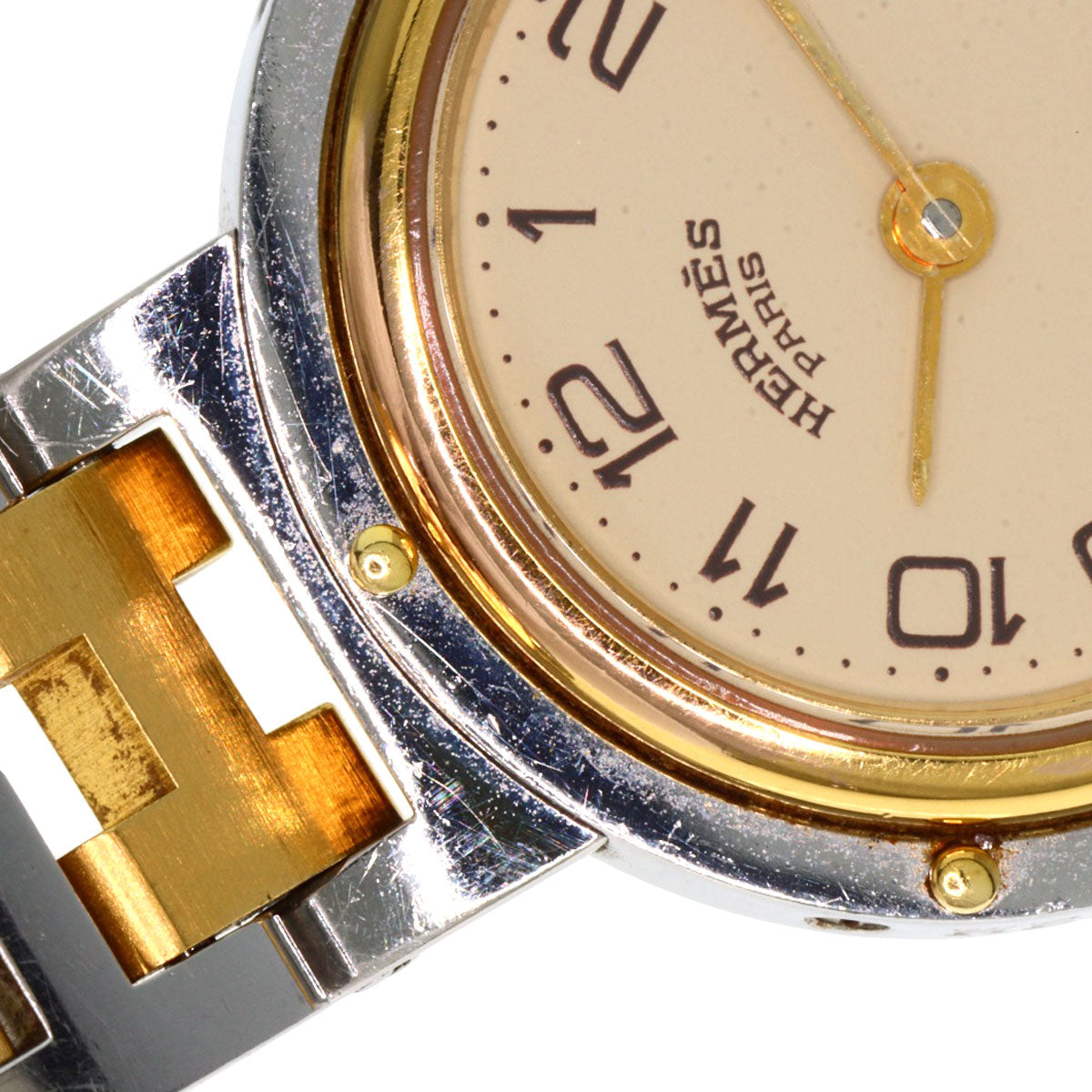 HERMES clipper old buckle Watches Stainless Steel/SSxGP Ladies