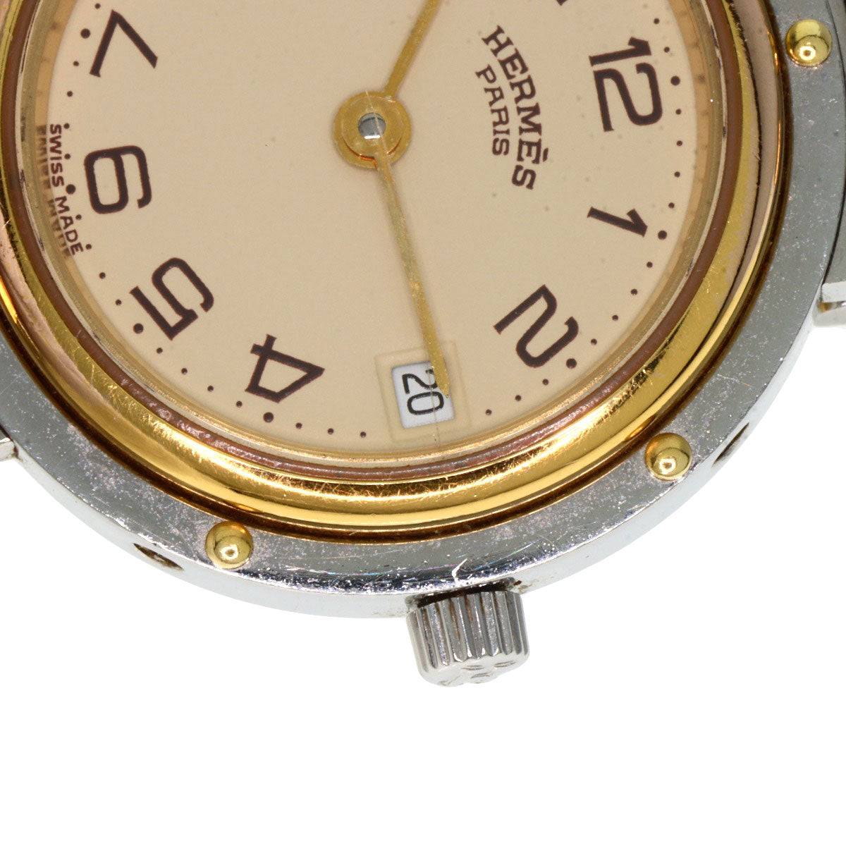 HERMES clipper old buckle Watches Stainless Steel/SSxGP Ladies