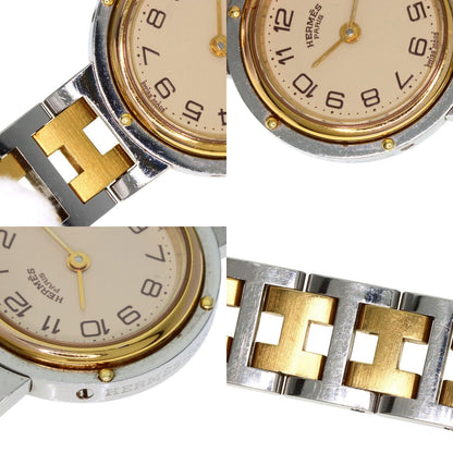 HERMES clipper old buckle Watches Stainless Steel/SSxGP Ladies