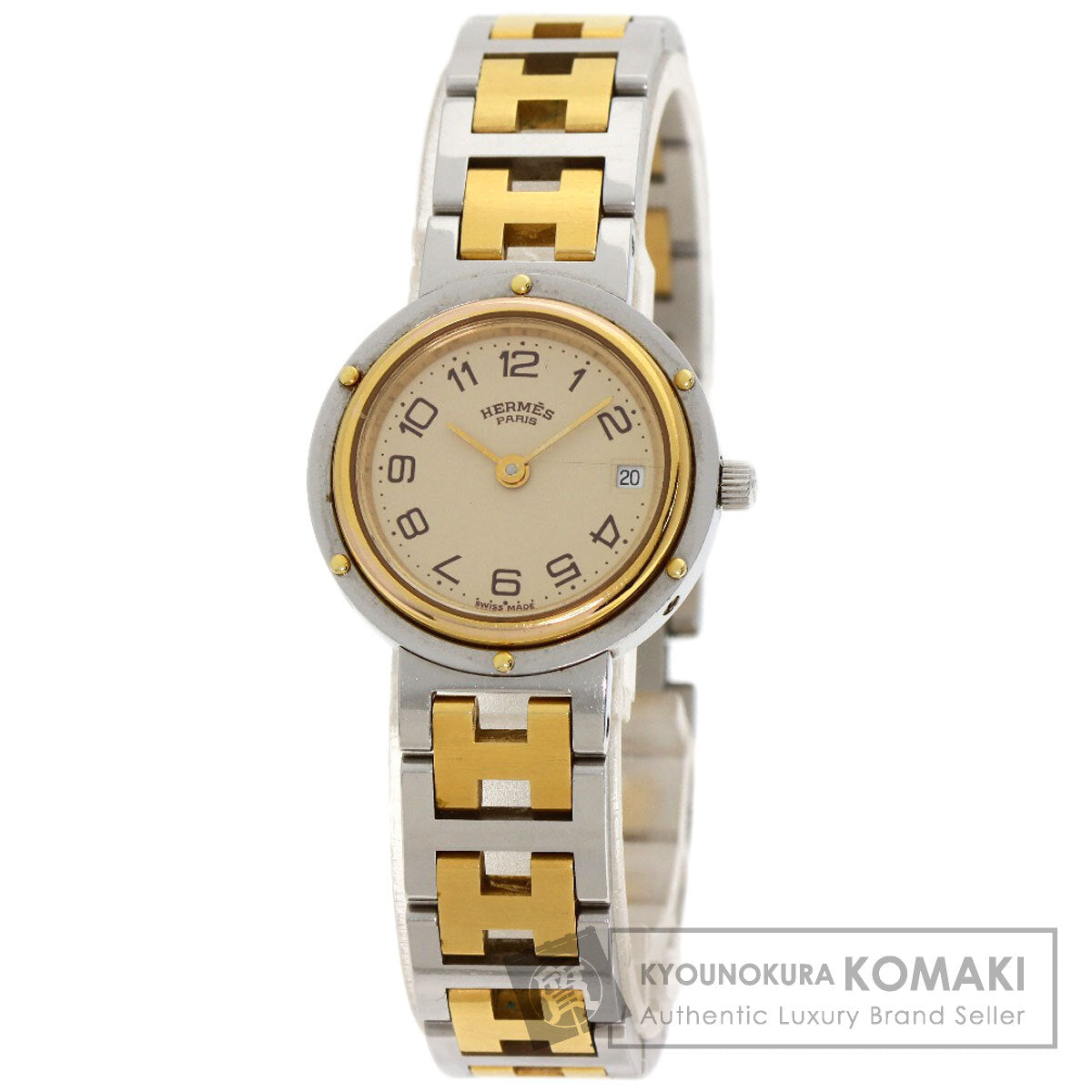 HERMES clipper old buckle Watches Stainless Steel/SSxGP Ladies