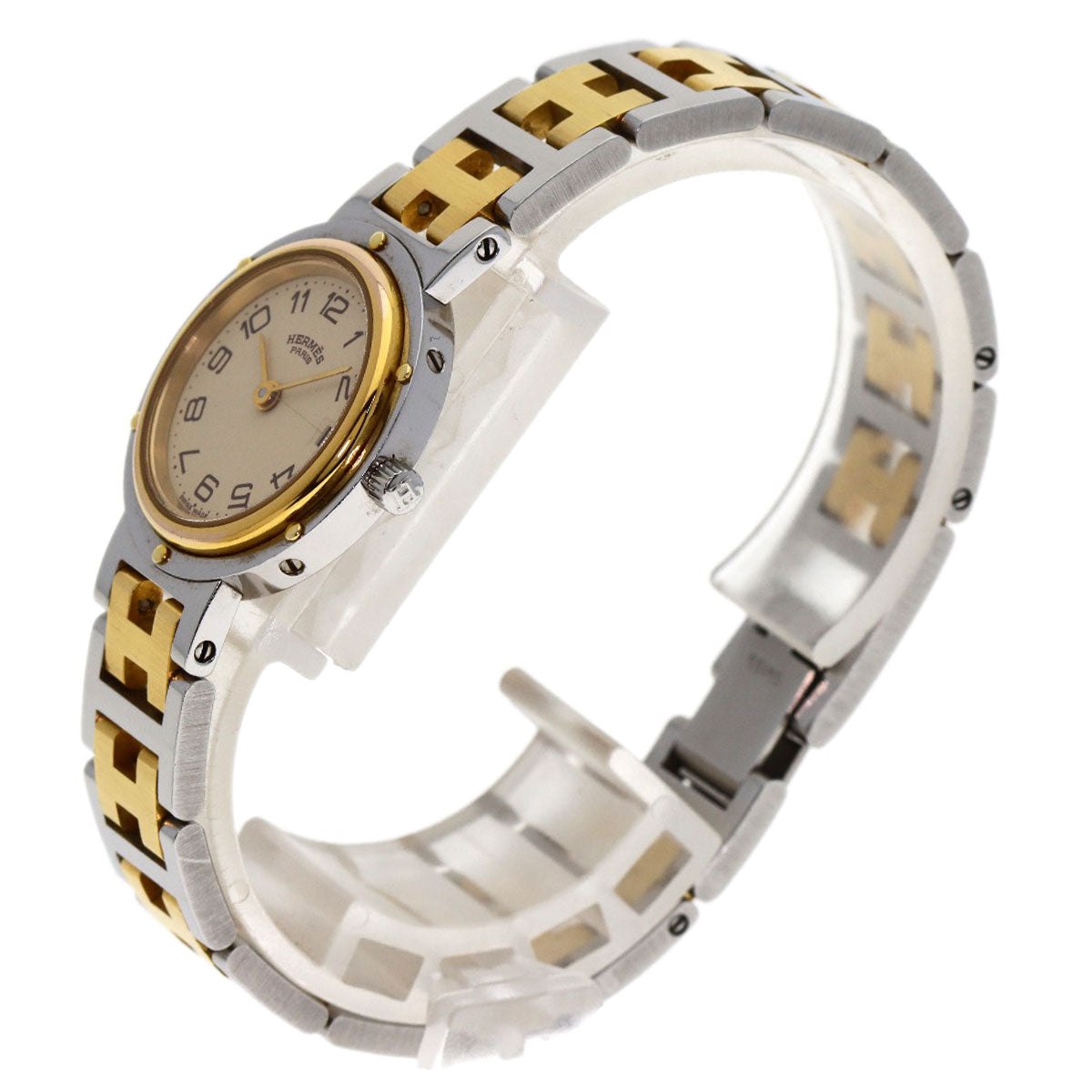 HERMES clipper old buckle Watches Stainless Steel/SSxGP Ladies