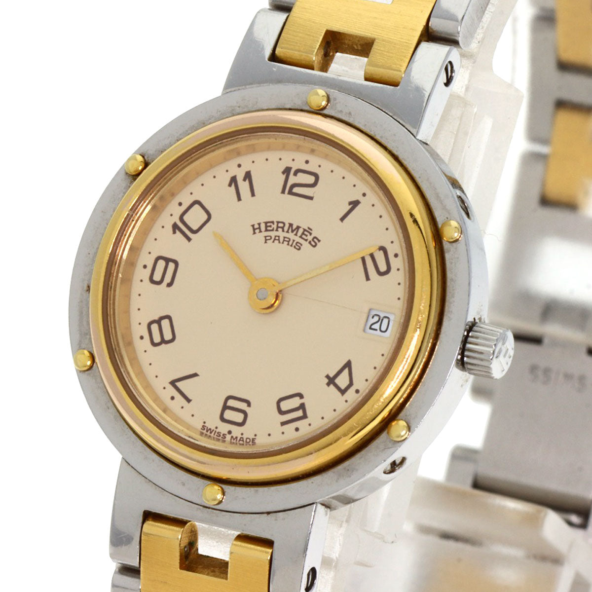 HERMES clipper old buckle Watches Stainless Steel/SSxGP Ladies