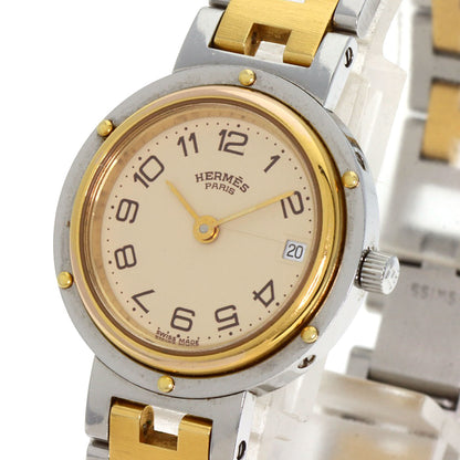 HERMES clipper old buckle Watches Stainless Steel/SSxGP Ladies