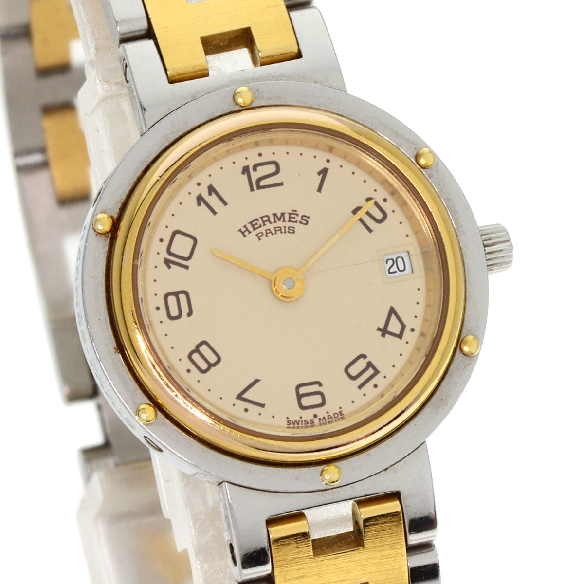 HERMES clipper old buckle Watches Stainless Steel/SSxGP Ladies