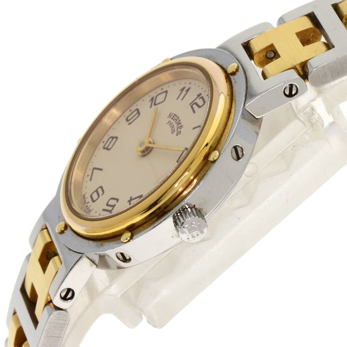 HERMES clipper old buckle Watches Stainless Steel/SSxGP Ladies