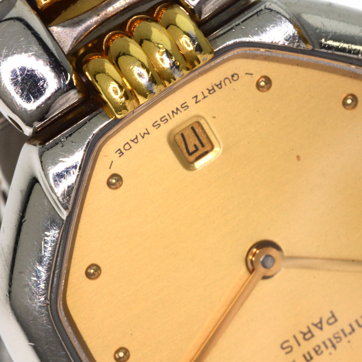 CHRISTIAN DIOR Octagon Watches D48-203 Stainless Steel/SSxGP Ladies