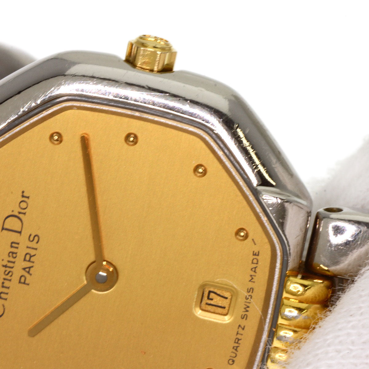 CHRISTIAN DIOR Octagon Watches D48-203 Stainless Steel/SSxGP Ladies